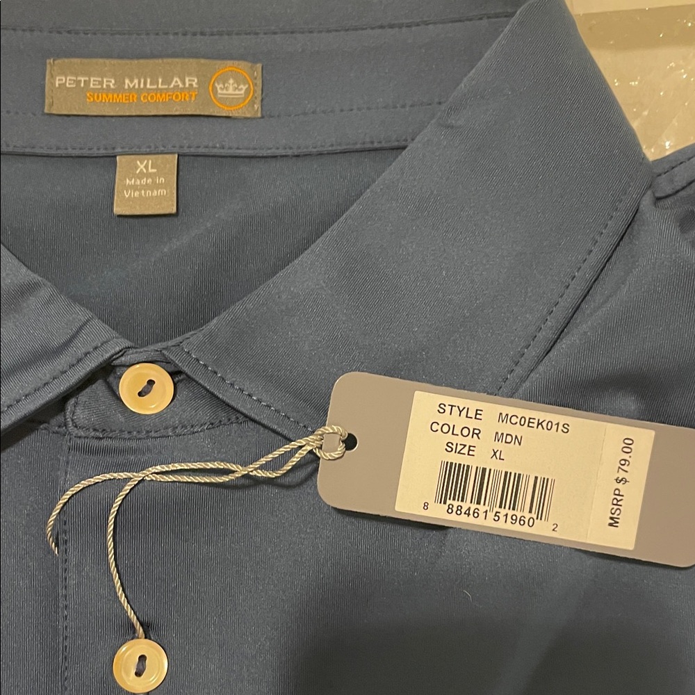 Peter Millar Summer Comfort Hurricane Harvey Relief Pro-Am Polo - Dark Blue XL - Picture 2 of 4